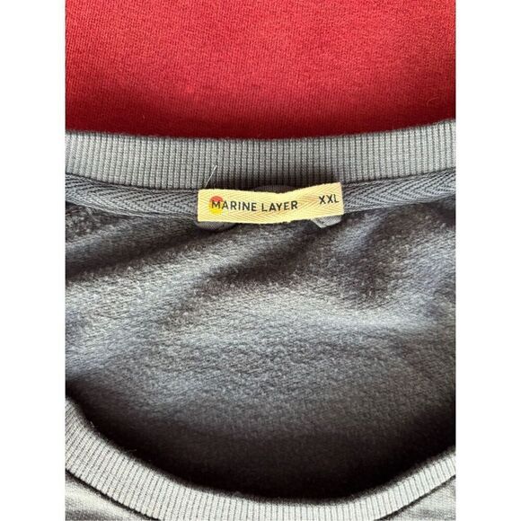 Marine Layer Men's Light Blue Crew Neck Raglan Long Sleeve T-Shirt Size XXL - Picture 4 of 6